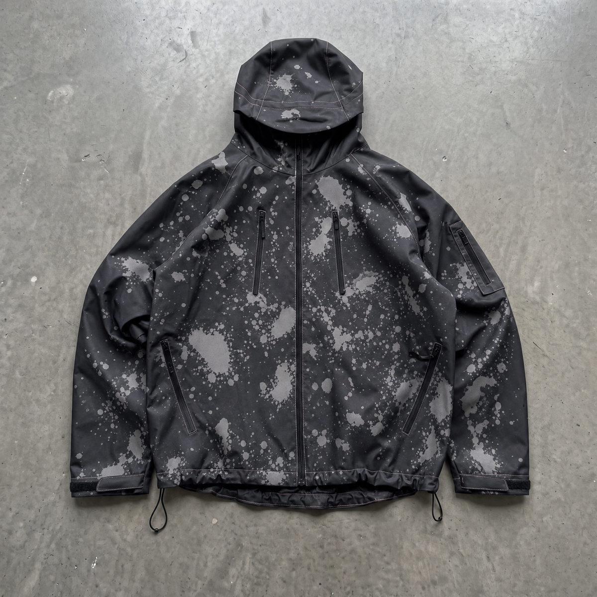 Black jacket with grey colour-change pattern